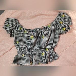 Floral flana crop top